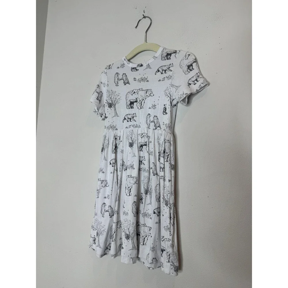 Kate Quinn Dress Girls 18-24 Months‎ White Bear Print Bamboo Jersey Skater
